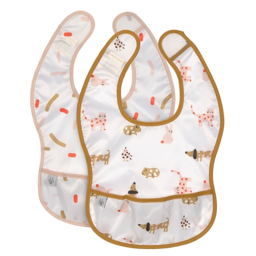 [535270] Laessig | Slabbetje Little Mateys Spicy Orange Lightweight Bib Velcrosluiting 2-pack