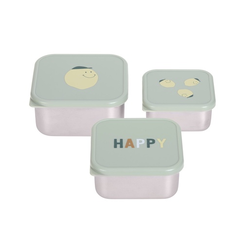 [536013] Laessig | Snackbox Fruits Lemon RVS/PP 3-delig