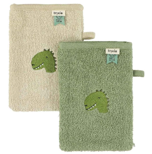 [537318] Trixie | Washandje Dino 2-pack Groen