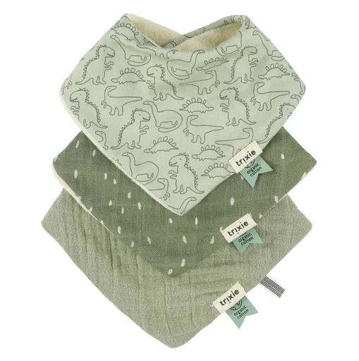 [537366] Trixie | Spuugdoekje Daring Dino Groen 3-pack