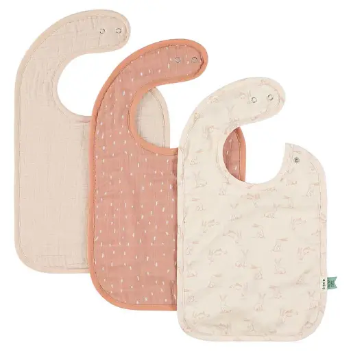 [537376] Trixie | Slabbetje Rosy Rabbit Roze 3-pack