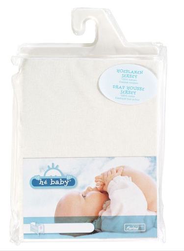 [537906] Hé Baby | hoeslaken katoen jersey / drap housse coton jersey wit/blanc 60/120