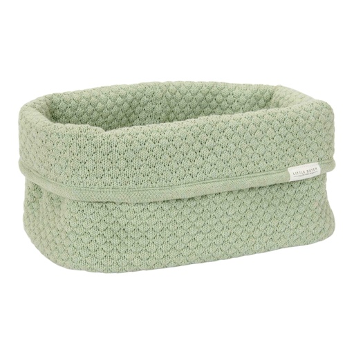 [538389] Little Dutch | Verzorgingsmand Pure Sage Gebreid Bubble Groen 25x15x15cm