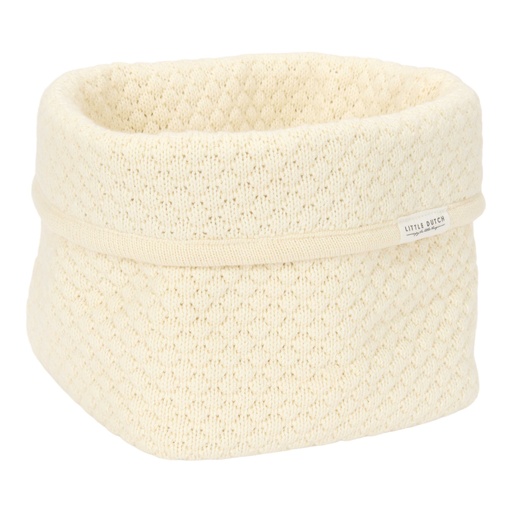 [538392] Little Dutch | Verzorgingsmand Pure Soft White Gebreid Wit 15x15x15cm