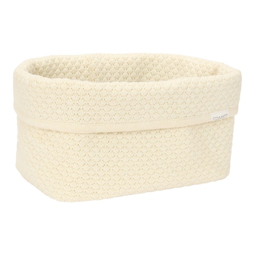 [538393] Little Dutch | Verzorgingsmand Pure Soft White Gebreid Bubble Ecru 25x15x15cm