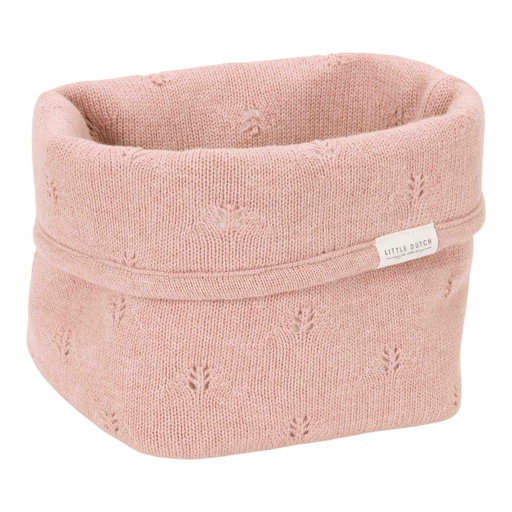 [538394] Little Dutch | Verzorgingsmand Pure Blossom Gebreid Pointelle Roze 15x15x15cm