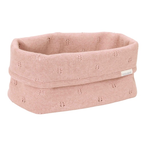 [538395] Little Dutch | Verzorgingsmand Pure Blossom Gebreid Pointelle Roze 25x15x15cm
