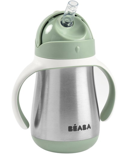 [538680] Beaba | RVS drinkbeker met rietje 250ml groen