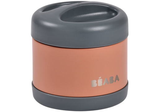 [538691] Beaba | Thermosfles Rvs Food Jar 500ml  Mineral Grey/Terracotta 