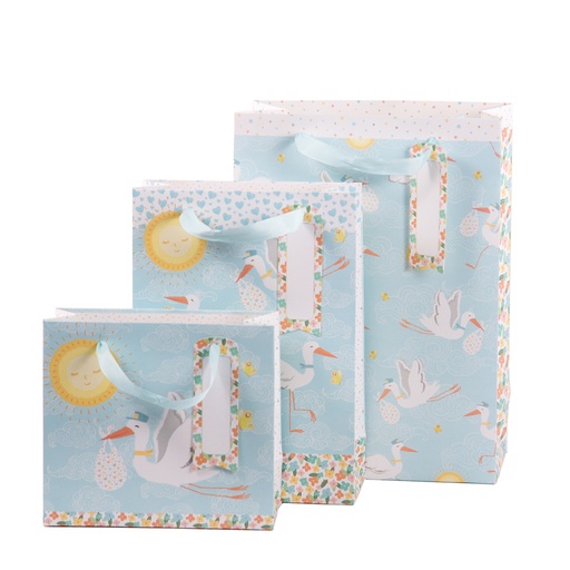 [538882] Stewo | Geschenkzak Ooievaar Blauw 18x25x8cm 