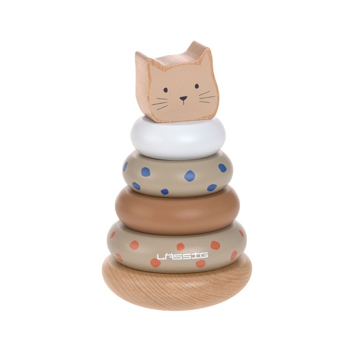 [539092] Laessig | Stapelpyramide Stacking Ring Tower Wood Little Mateys Kat Hout