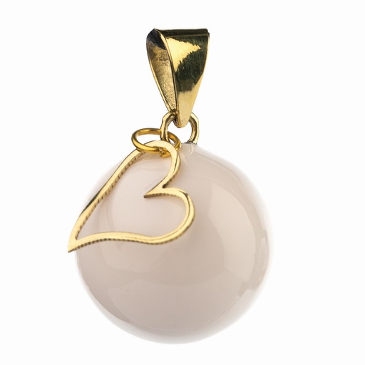 [539548] Bola | Zwangerschapsbelletje Bola White with Heart Charm