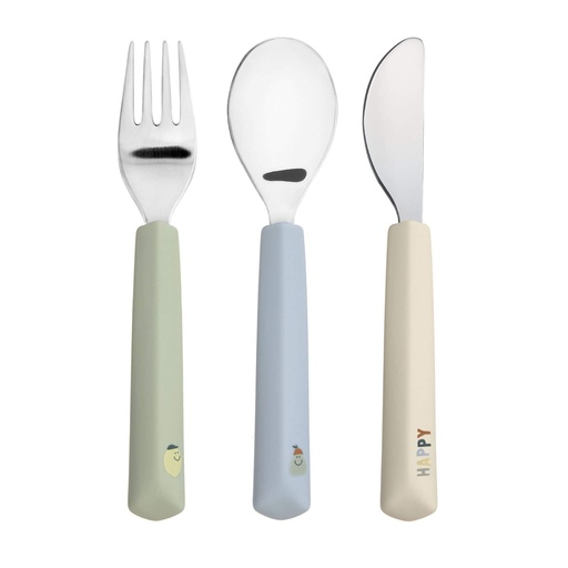 [539572] Laessig | Bestek Happy Fruits Lemon Met Silicone Handvat Lepel/Vork/Mes