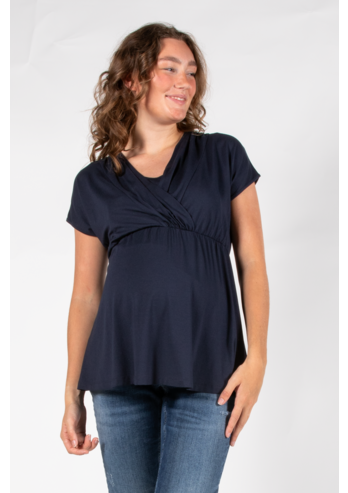 Love2Wait | T-shirt vr Borstvoeding EcoVero Navy