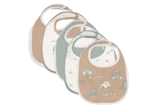 [543515] Jollein | Slabbetje On The Go Jersey Waterproof Velcrosluiting 5-pack