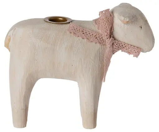 [543520] Maileg | Kaarshouder Lamb Candle Holder Rose 