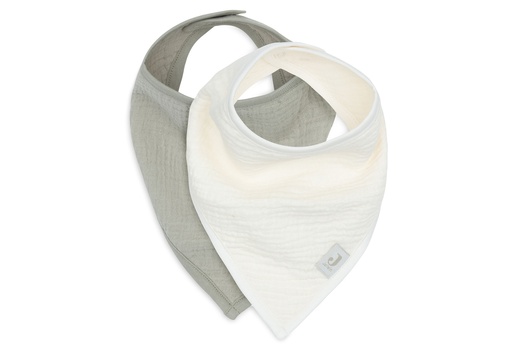 [543523] Jollein | Spuugdoekje Hydrofiel Olive Green/Oatmeal Drukknopensluiting 2-pack