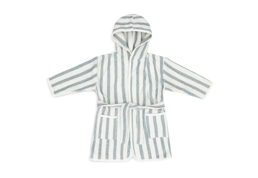 [543819] Jollein | Badjas Terry Stripe Sea Green Gestreept Groen 3-4Y
