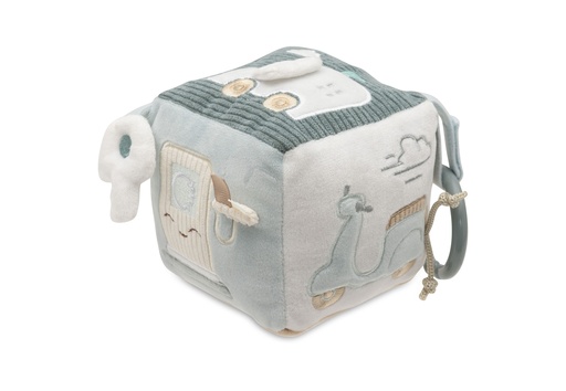 [544445] Jollein | Activiteitenkubus On The Go Textiel Blauw/Wit
