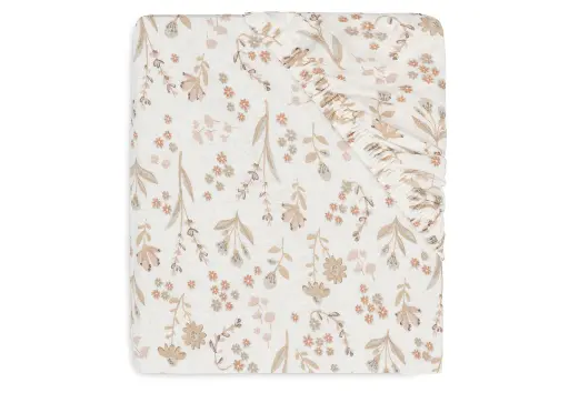 [544496] Jollein | Hoeslaken Bloomy Jersey All Over Bloemen 70x140cm 