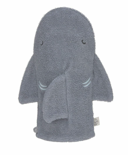 [546192] Laessig | Washandje Play Wash Glove Shark Badstof Blauw