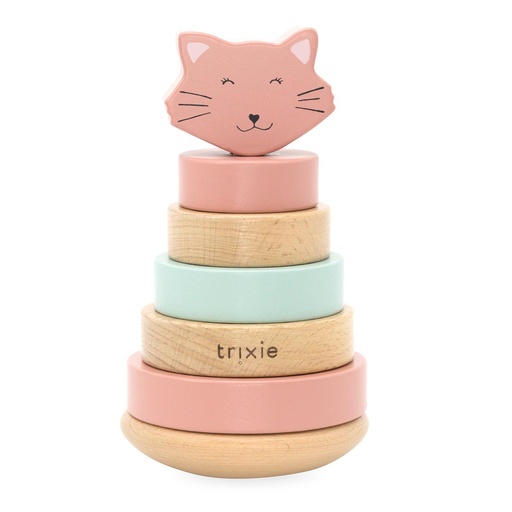 [546228] Trixie | Stapelpyramide Mrs. Cat Stapeltoren Hout Roze 10x10x18,5cm