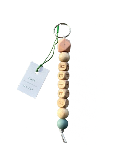 [546783] Klein Atelier | Sleutelhanger METER Speckels Peachy/Blue Grey