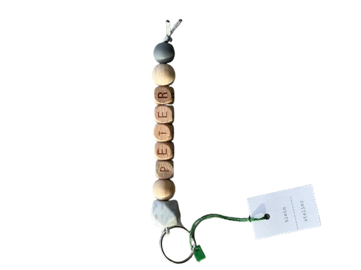 [546787] Klein Atelier | Sleutelhanger PETER Speckles White/Grey