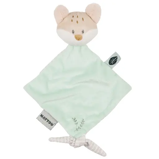 [547045] Nattou | Knuffeldoek Flo,Ernest&Oli Vos Flo Groen 19cm