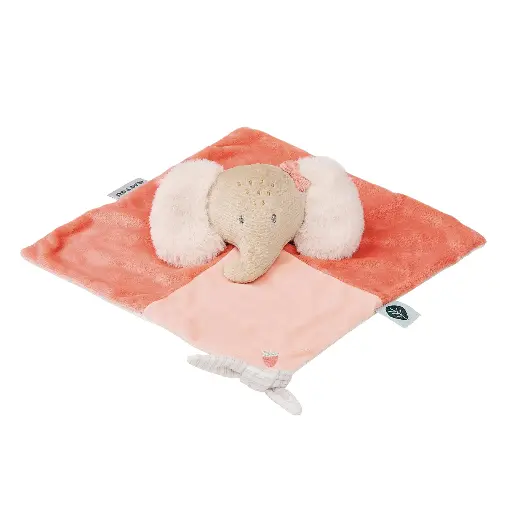 [547046] Nattou | Knuffeldoek Flo,Ernest&Oli Olifant Oli Roze 27cm