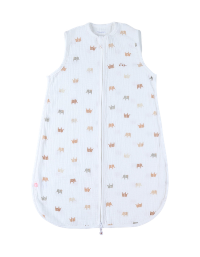 [547179] Noukies | Slaapzak Elephant Muslin All over Olifant 1.0TOG Wit 70cm  