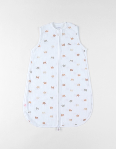 [547179] Noukies | Slaapzak Elephant Muslin All over Olifant 1.0TOG Wit 70cm  