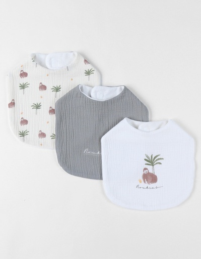 [547181] Noukies | Slabbetje Gorilla Mousseline 3-pack