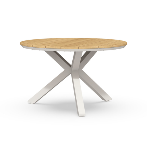 [547280] Tierra | Tuintafel Orbital Dining Table Teak Ø120 cm Creme White
