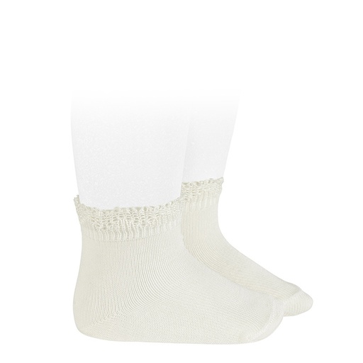 Condor | Kousen Cotton Socks with Openwork Cuff Nata