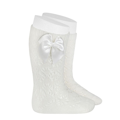 Condor | Kniekousen Perle geometric openwork knee-high socks with bow Nata