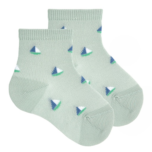 Condor | Kousen Sailing boat fancy short socks Sea Mist