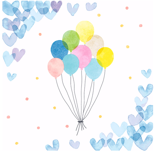 [547673] Duni | Servetten Hearts Balloons 3-laags 33x33cm