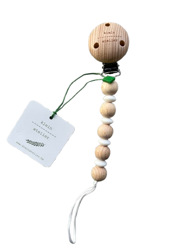 [547946] Klein Atelier | Fopspeenketting met Linzen Hout/Wit 17cm