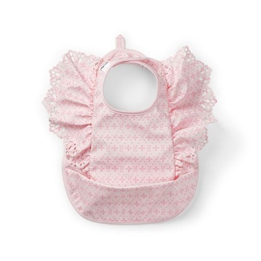 [548270] Elodie | Slabbetje Embroidery Anglaise met Kruimelvanger Roze