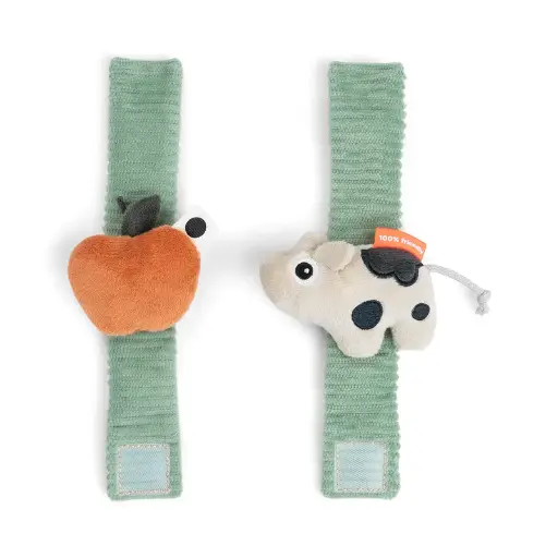 [549005] Done by Deer | Rammelaar Dotti Green Wrist Rattle Polsrammelaar 2-pack