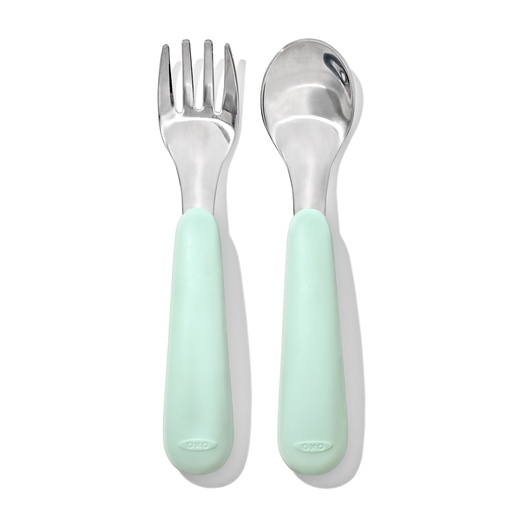[549713] Oxo | Bestek Lepel/Vork Opal Groen 2-delig