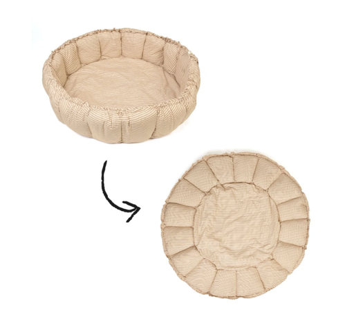 [550094] Play & Go | Speeltapijt Bloom Organic Cotton Stripes Brown Dia 130cm