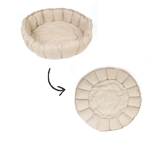 [550095] Play & Go | Speeltapijt Coco Bloom Organic Cotton Stripes Blue Dia 130cm