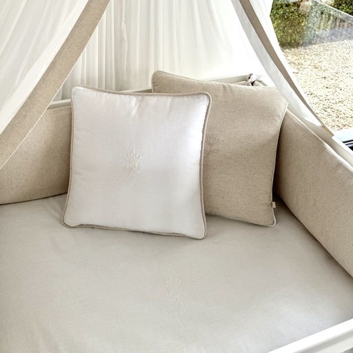 [550246] Living Nature | Sierkussen incl Vulling Beige/Wit 40x40cm