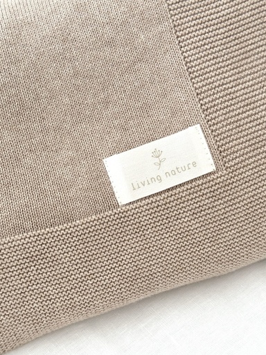 [550336] Living Nature | Nieuw Deken Daan in brei beige 100x120cm