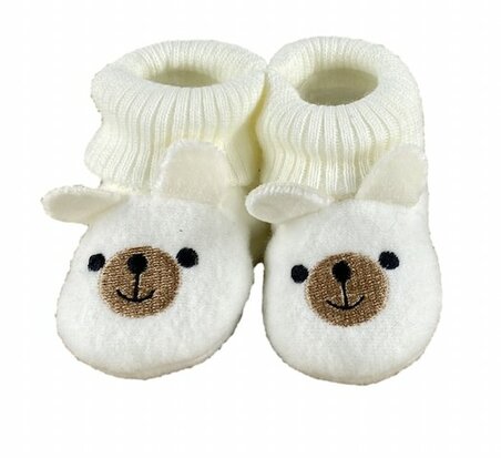 [550761] PetitVillain | Kousen/Slofjes Met Omslag Beer Ecru One Size