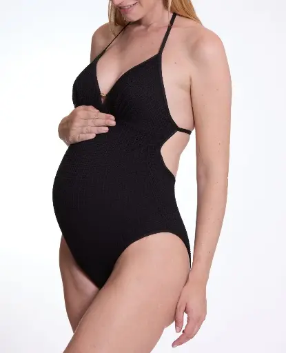 Cache Coeur | Badpak Milos Maternity Swimsuit Zwart