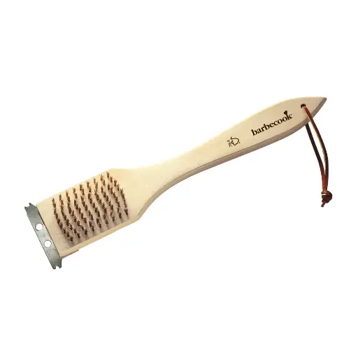 [551007] Barbecook | Stalen Borstel Uit Koper Hout En Rvs 31cm 