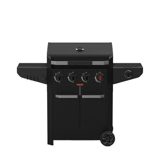 [551014] Barbecook | Luca 412 gasbarbecue met kast en zijbrander zwart 145.4x60.3x112.3cm